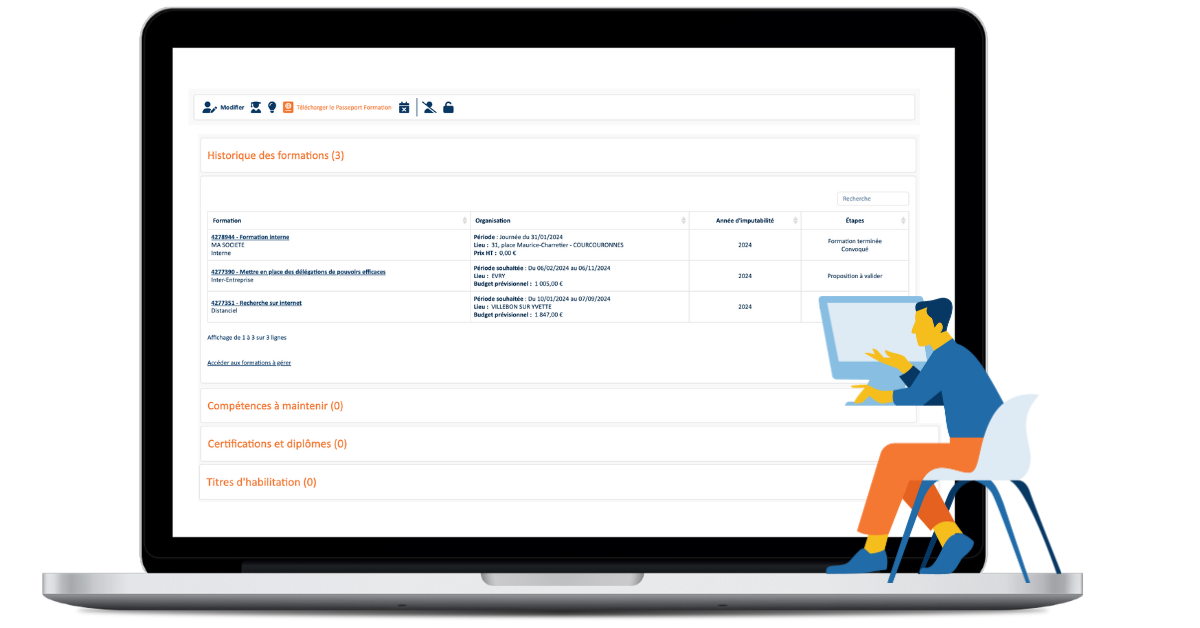 Gestion des salariés, historiques, entretiens et recyclages des compétences logiciel TMS